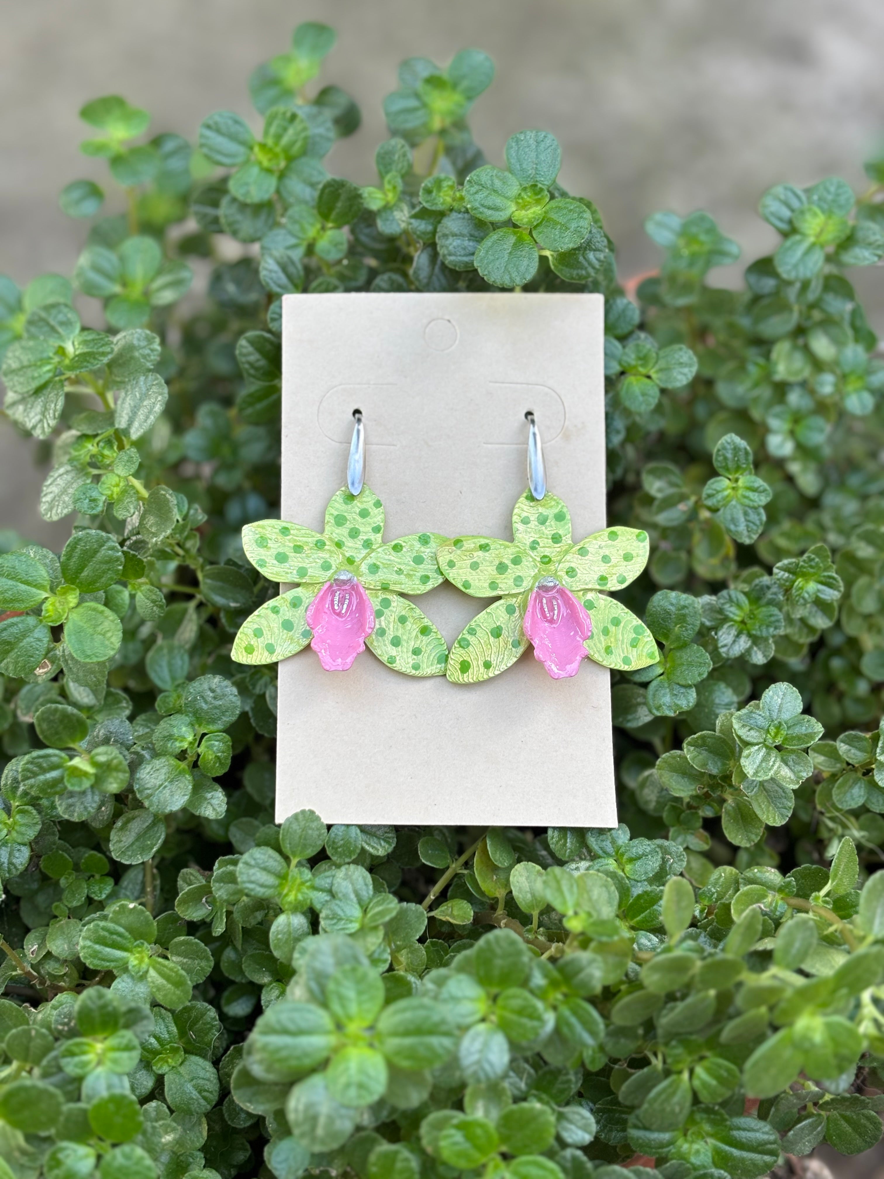 Orquídea verde rosa